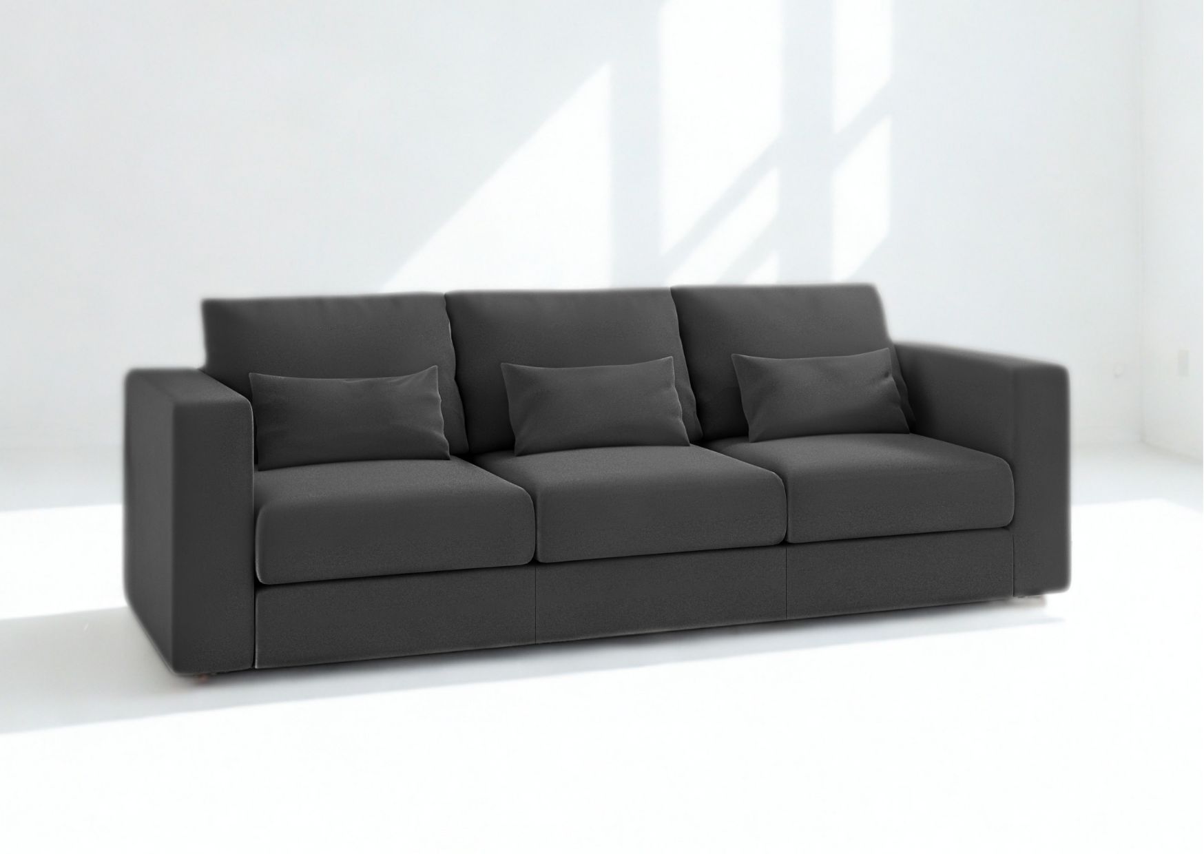Klasyczna sofa rozkładana w kolorze czarnym